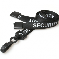 Total-Eco Black Security Lanyards with Plastic J Clip (Pack of 100)