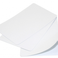Blank White Self-Adhesive 320 Micron Plastic Cards - Pack of 100