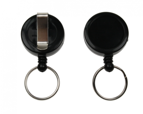 Heavy Duty Badge Reel with Key Ring - Black ARHDKRK
