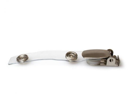 Lever Clip with Metal Popper 70mm Clear Strap 1