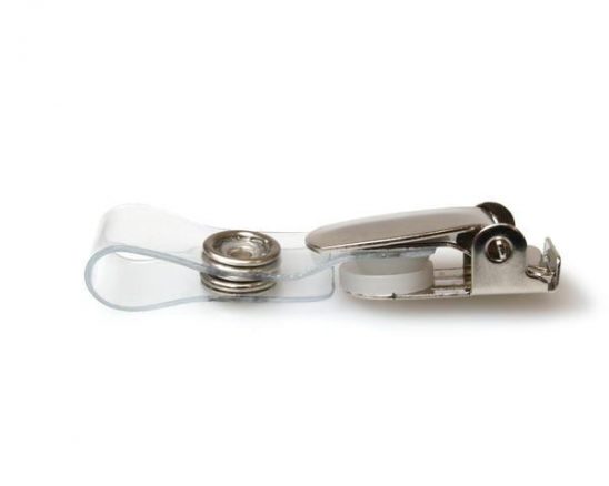 Lever Clip with Metal Popper 70mm Clear Strap